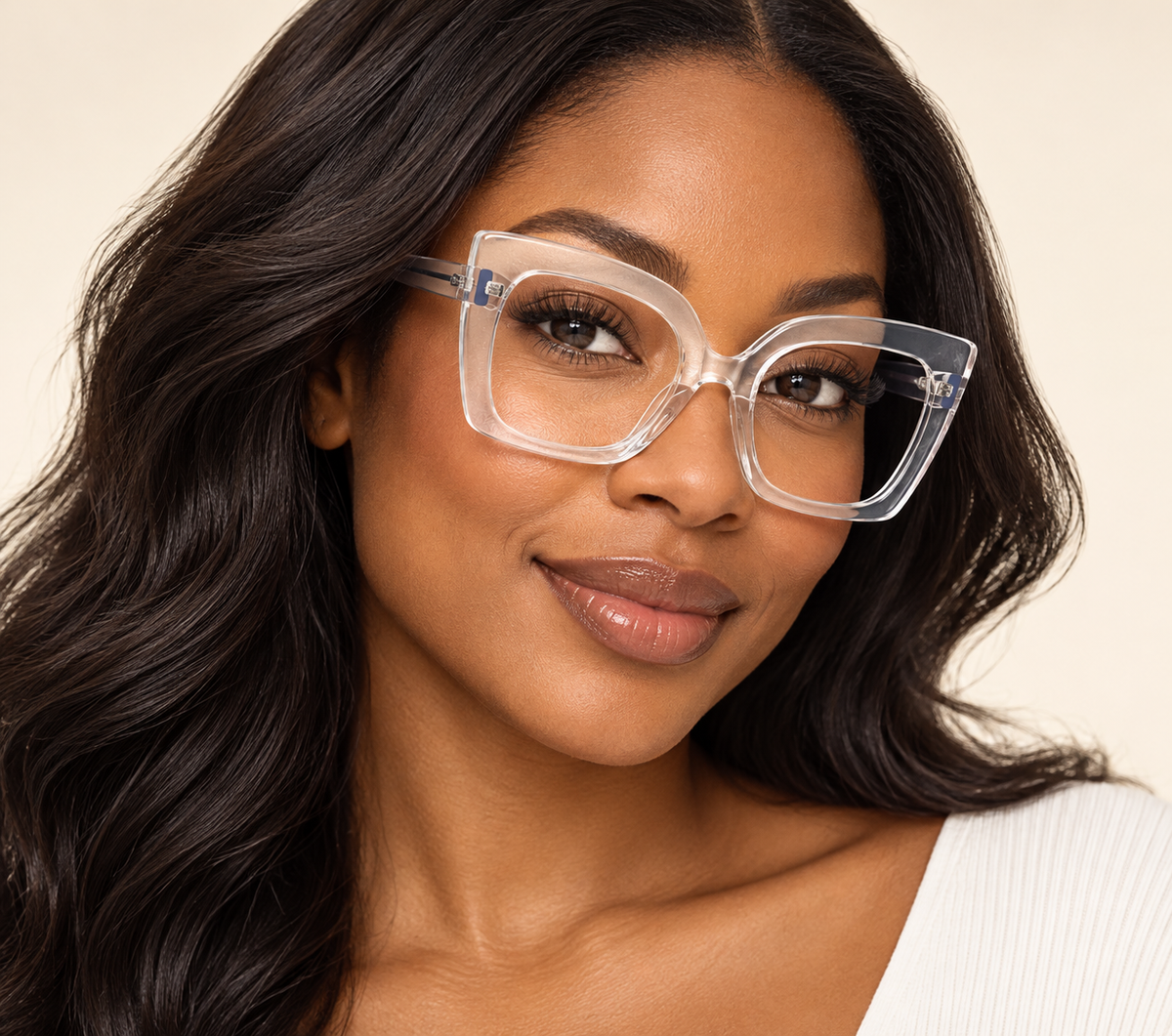 Clear Oversized Square Eyeglasses