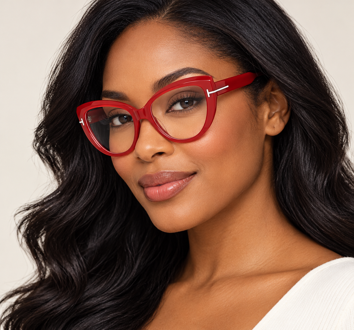 Red Cat-Eye Eyeglasses