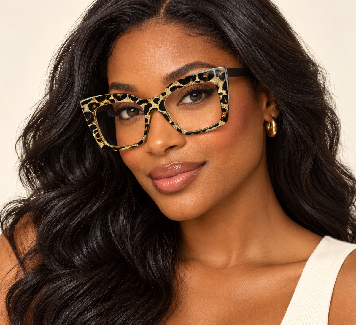 Leopard Print Square Eyeglasses