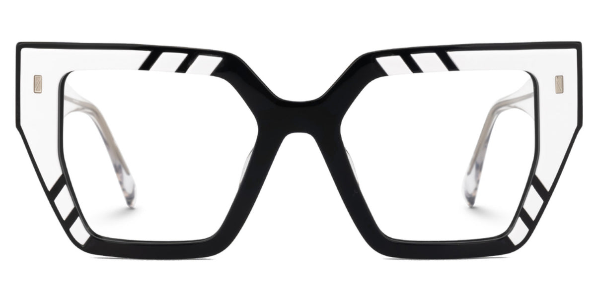 White Black Retro Eyeglasses