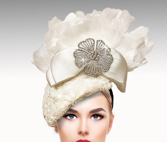 White Swan Fascinator Hat for Women
