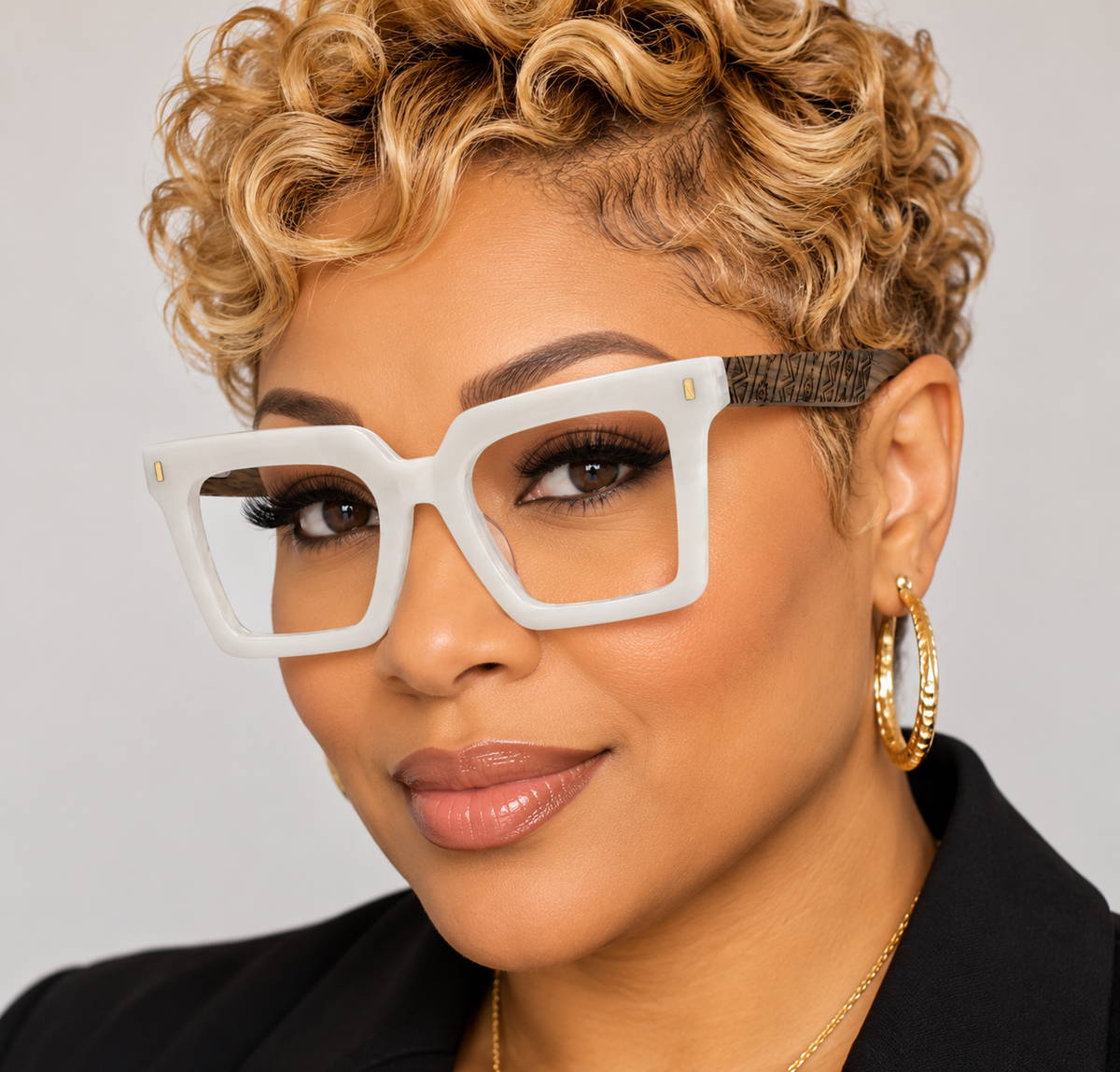 Ivory Oversized Square Fashion Eyeglasses